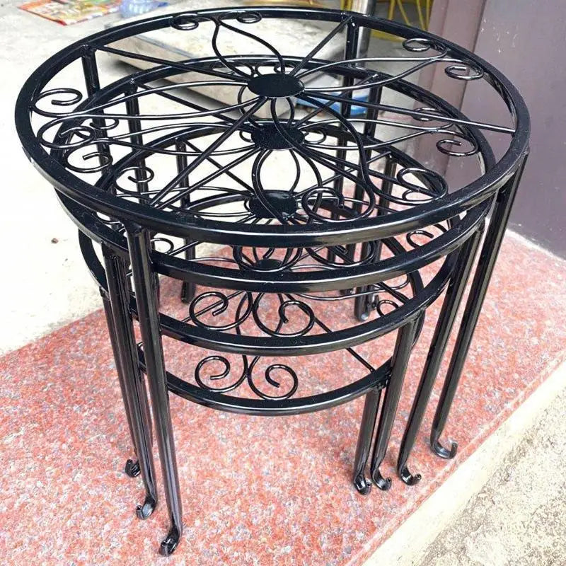 ヴィンテージ風 鋳鉄製フラワーポットホルダー