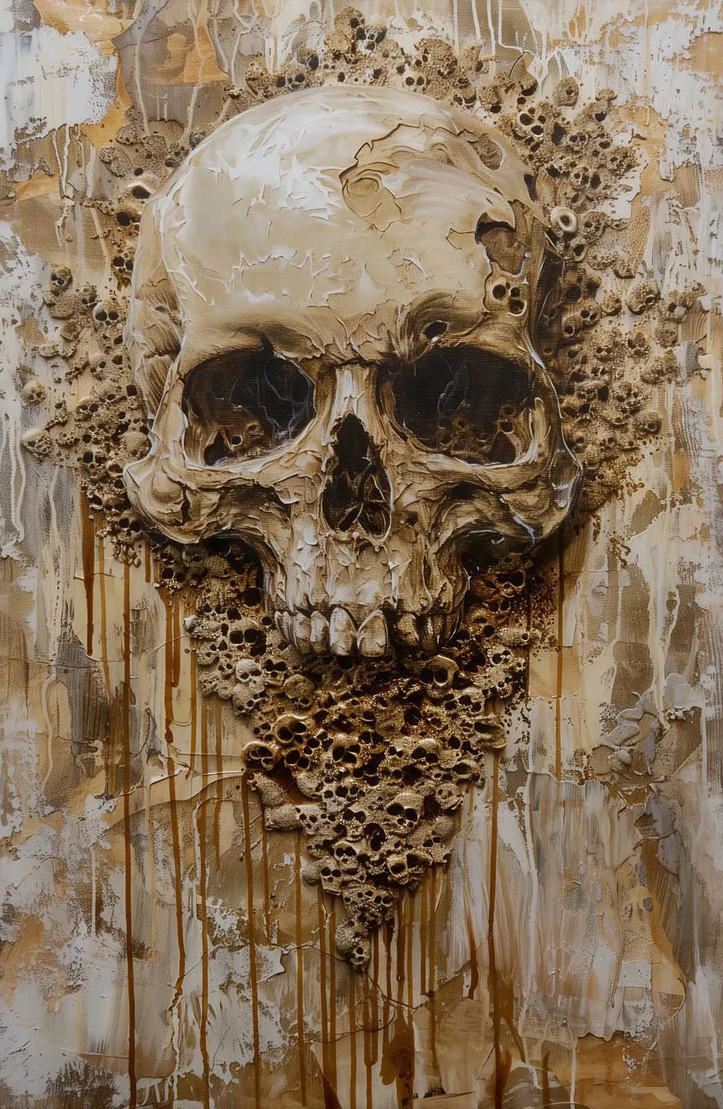 イベント・ハロウィングッズ|不気味な抽象スケルトンキャンバスアート