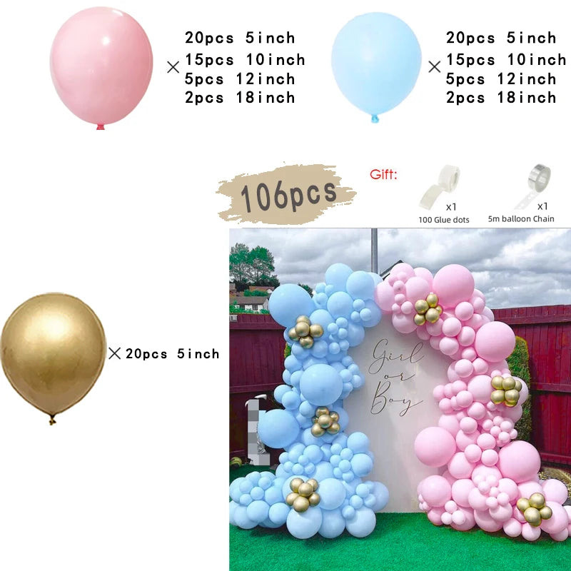 バルーン装飾 マカロンカラー&ゴールドバルーンセット 96個~235個入