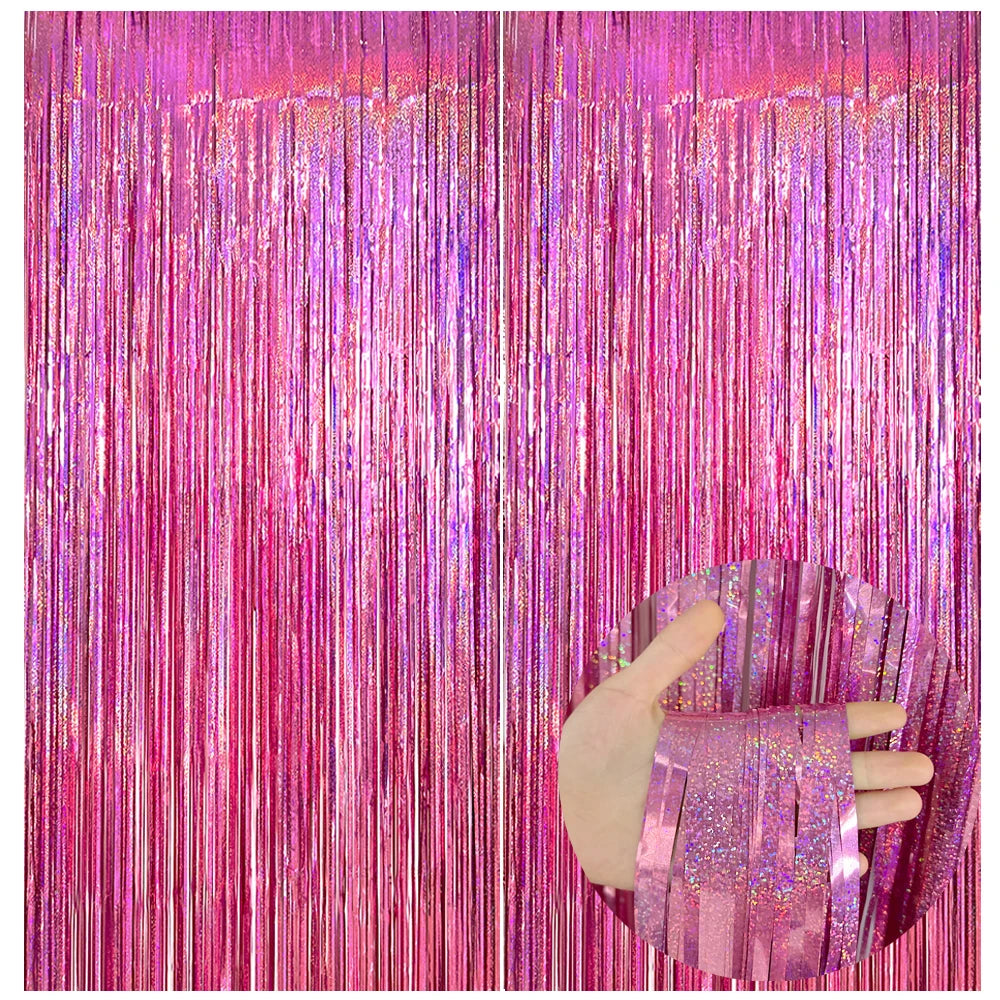 パーティー・インテリア装飾 キラキラ!カーテン 波型/ストレート型 2種類