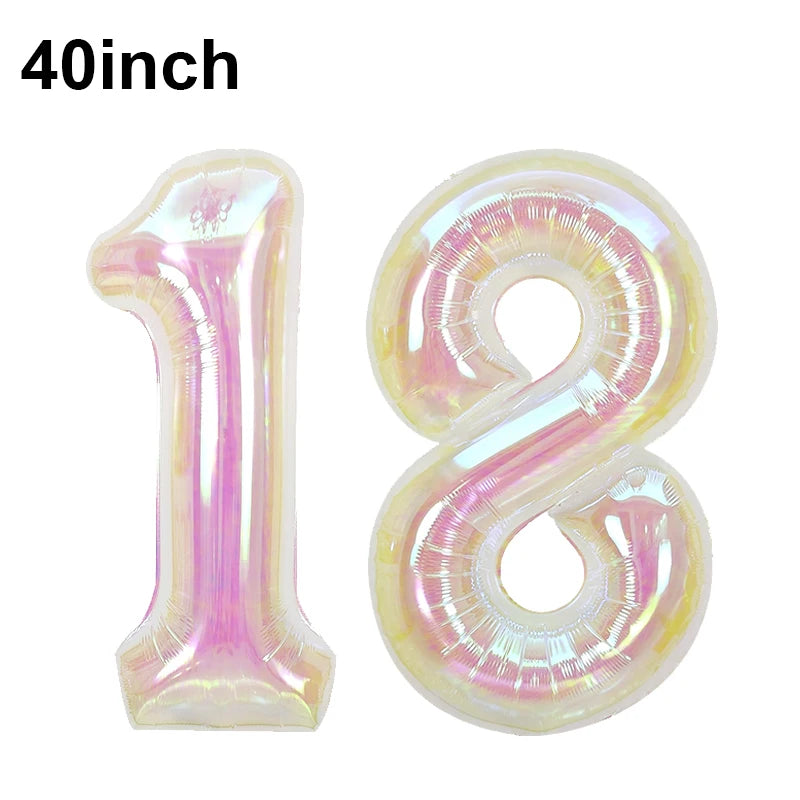 バルーン装飾 数字 レインボーカラーバルーン 誕生日パーティー用