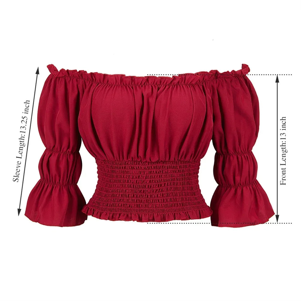 イベント・ハロウィングッズ|シャーリングオフショルダートップス (XS~XXXL)