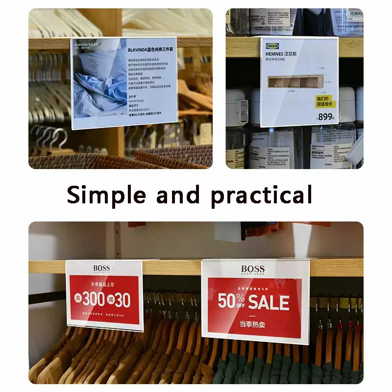 透明アクリル値札ホルダー 衣料品用