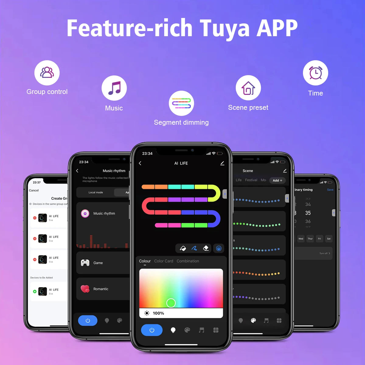 カーテンライト|イベント・クリスマス装飾|LED スマートカーテンライト(幅2M/3M)
