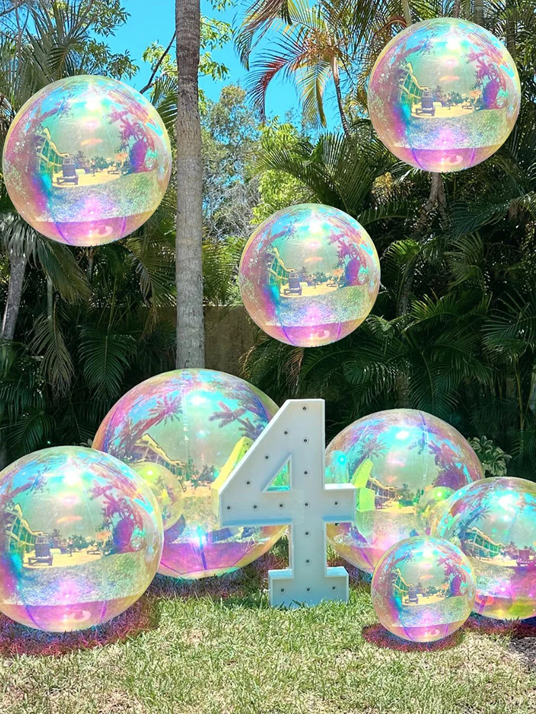 イベント・バルーン装飾 |レインボーカラーホロバルーン| 1/3/5個