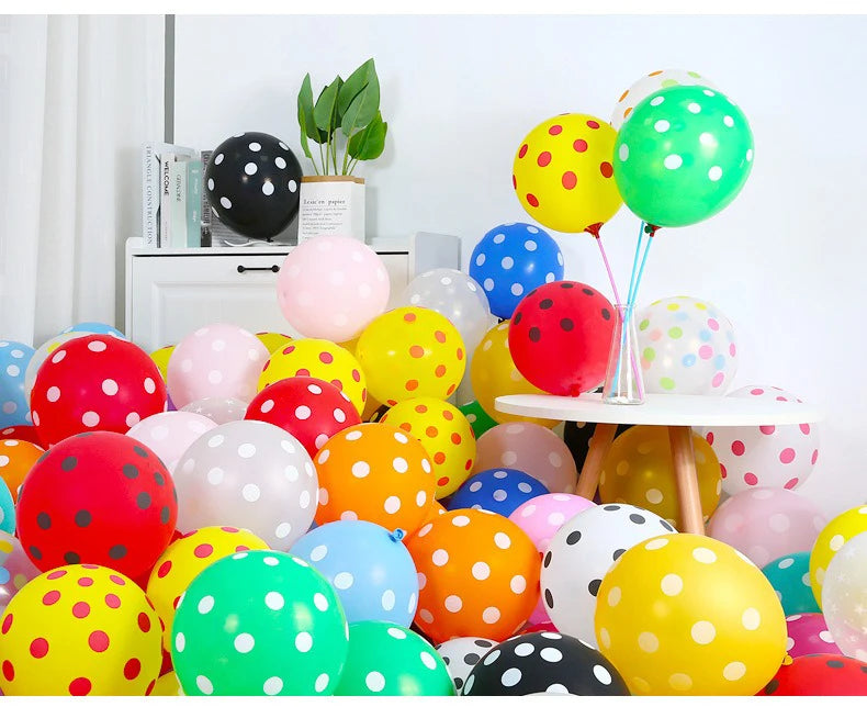 12インチ透明水玉バルーン 赤いドット型