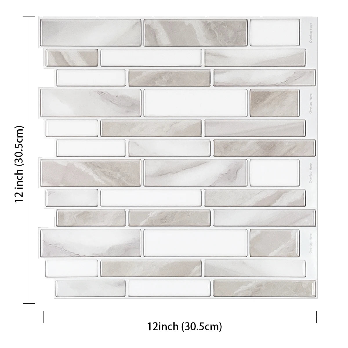 DIY用 レンガ型天然石風ステッカー 30.5×30.5㎝ 1pcs 単品購入可能
