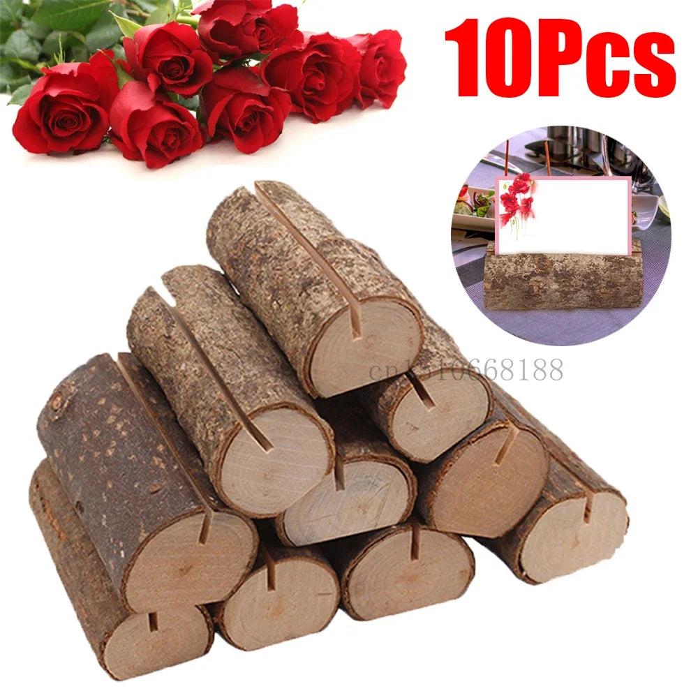 イベント・結婚式装飾|天然木製プレースカードホルダー10個セット