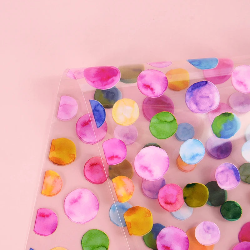 |イベント・ノベルティ用品 | レインボー水玉柄ギフトバッグ 25/50枚セット | W14.4×H27.5㎝