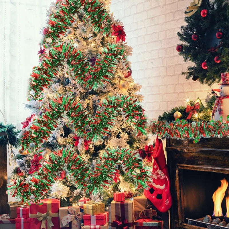 クリスマスリース|クリスマスカラーリボンガーランド 2m