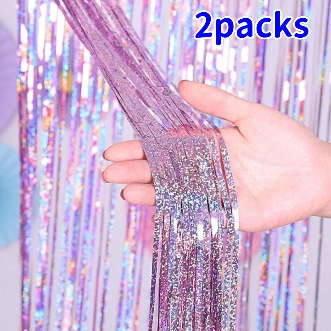 パーティー・インテリア用装飾 キラキラ!ホイル素材カーテン 誕生日用