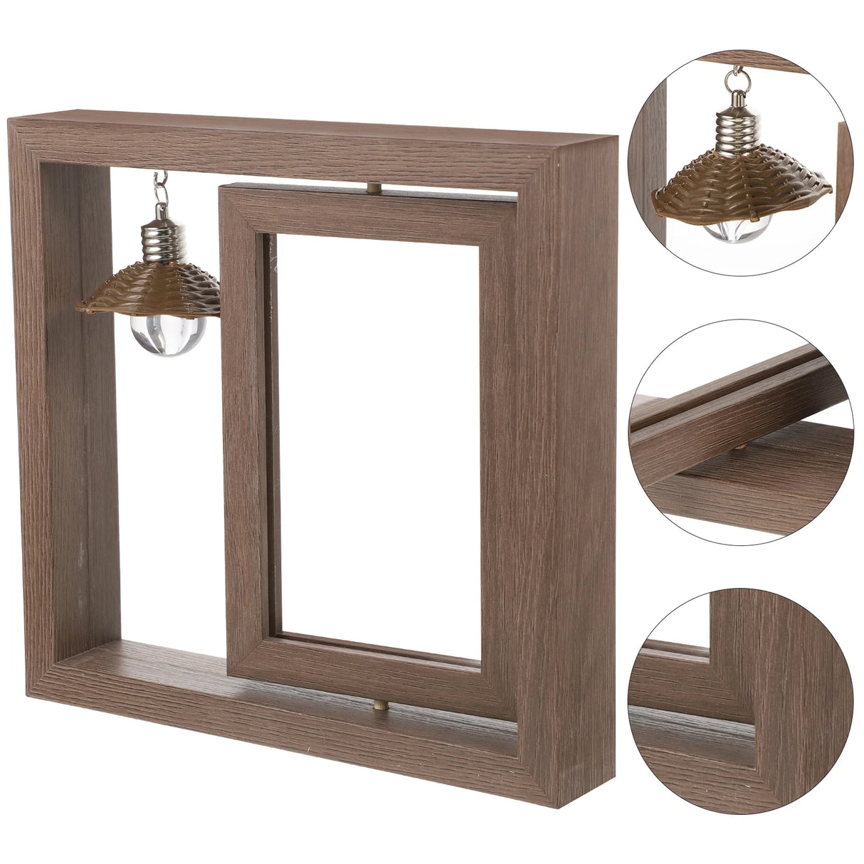 結婚式・インテリア装飾|木製回転フォトフレーム ランプ付き