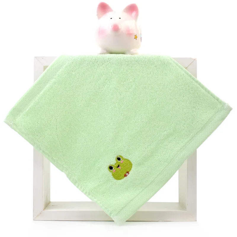 | ノベルティ用品 | 動物刺繍入りコットンフェイスタオル| 25x25c