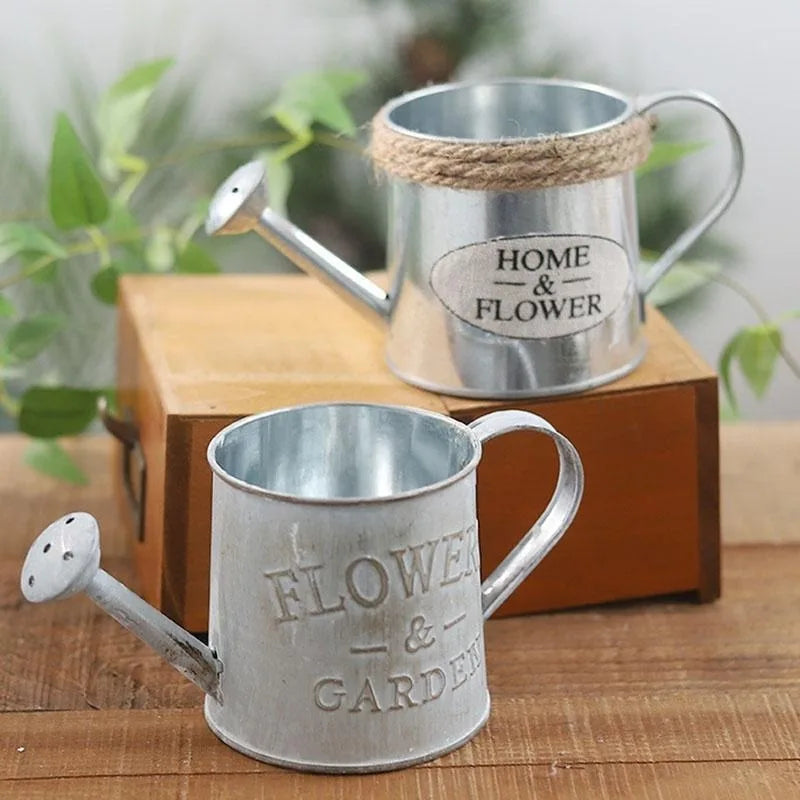 ガーデンデコレーション・ブリキ植木鉢・バスケット・ヴィンテージ