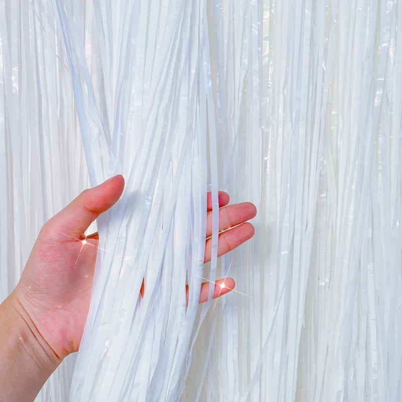 パーティー・インテリア用装飾 マカロン・レインボーカラーカーテン 1P/2Pセット