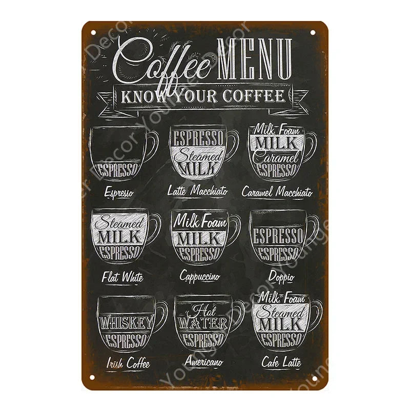 カフェ ヴィンテージブリキ看板