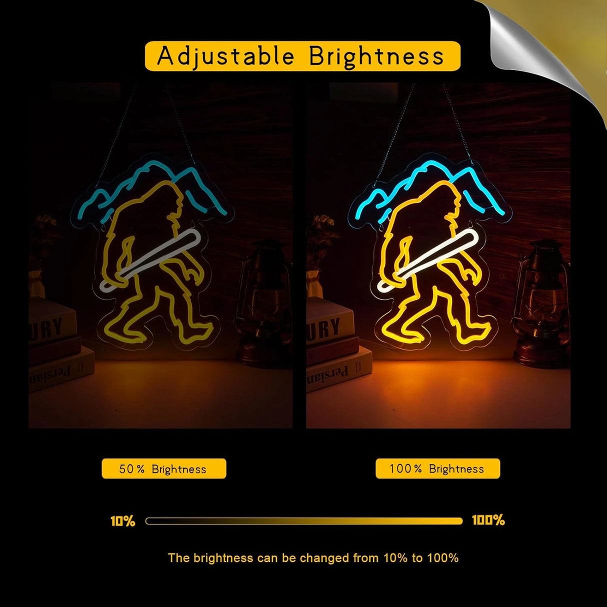 サスカッチ LEDネオンサイン(ネオン看板) 調光機能付き