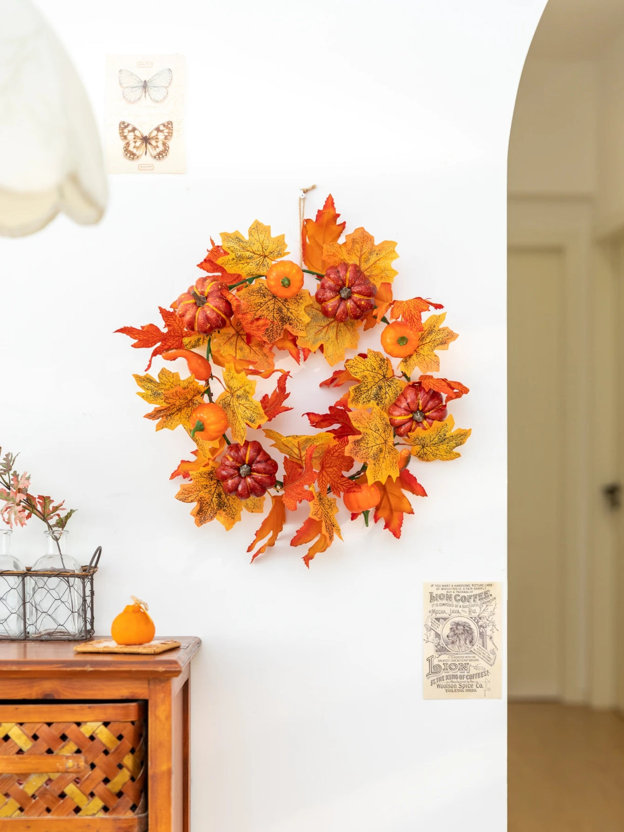 イベント・ハロウィングッズ|秋のカボチャリース - ドア用装飾