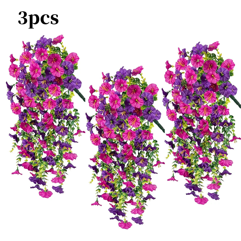 パーティー・ガーデン装飾 造花 UV耐性人工モーニンググローリー リアルなペチュニア再現
