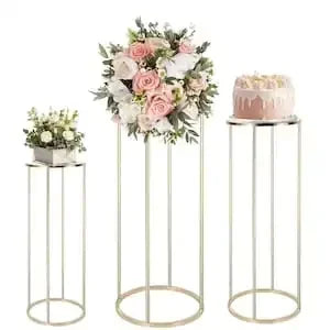 結婚式・インテリア装飾|ゴールドメタルフラワースタンド3ピースセット