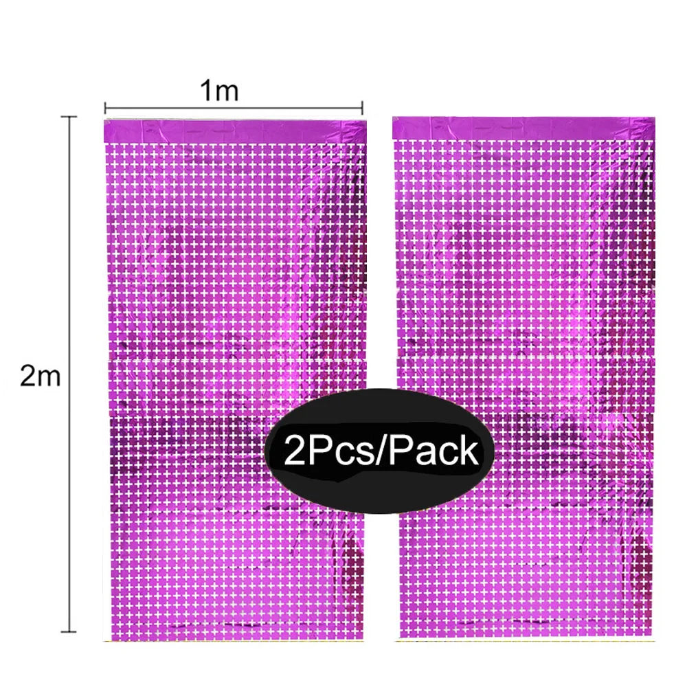 パーティー・インテリア装飾 キラキラ!カーテン 2枚入 ミラーボール風デザイン