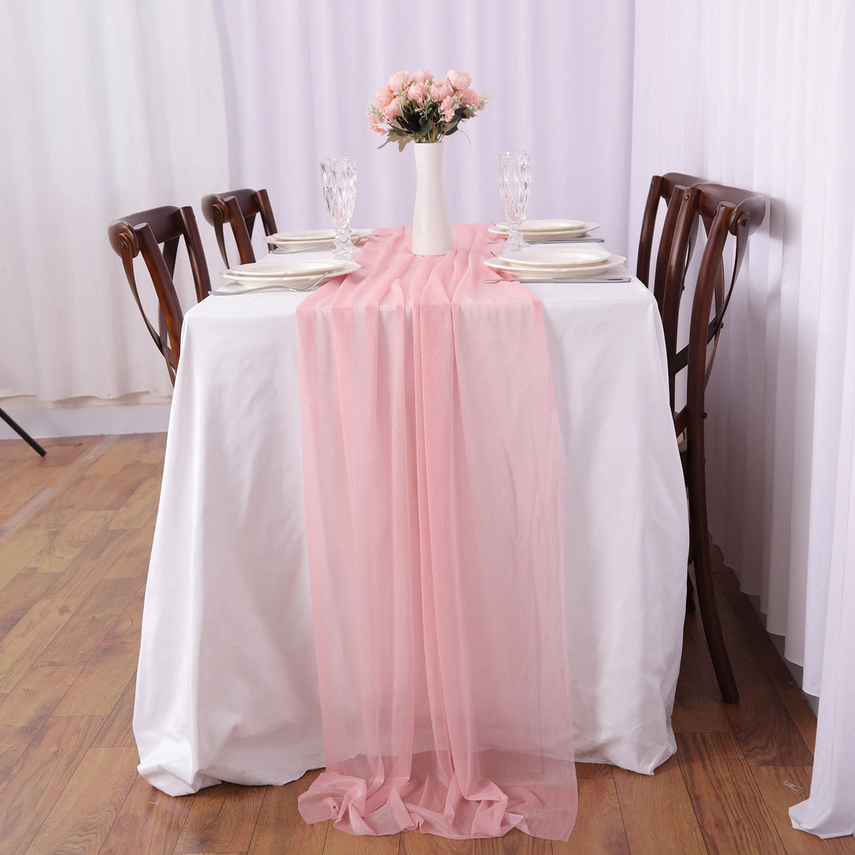 インテリア・パーティ装飾 | シフォンテーブルランナー| 全長1.8m/3m/4m/6m/8m
