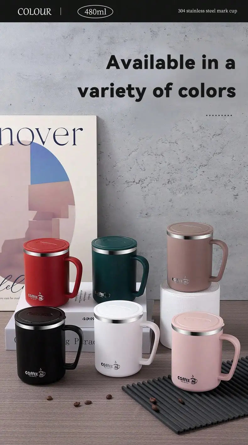 |イベント・ノベルティ用品 | 二重断熱フタ付きステンレスマグカップ | 480ml