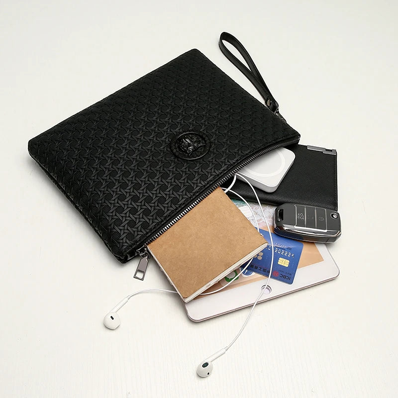 |イベント・ノベルティ用品 | 高品質PUレザーメンズビジネスクラッチバッグ