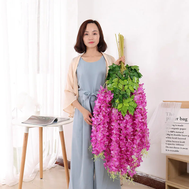 パーティー・インテリア装飾|藤の花シルク造花12個セット(110c)