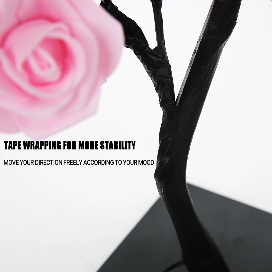 イベント・パーティー装飾|LEDローズフラワーテーブルラン(高さ33cm)