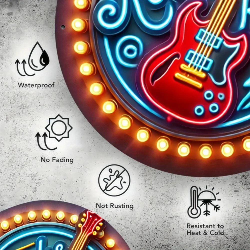 Rock & Roll メタルデザインLEDネオンサイン(ネオン看板)