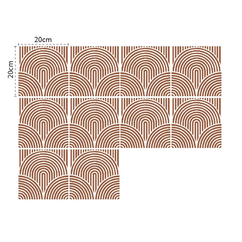 DIY用 モダン柄タイル風 ステッカー 20×20c 10枚入 多彩なモダン柄