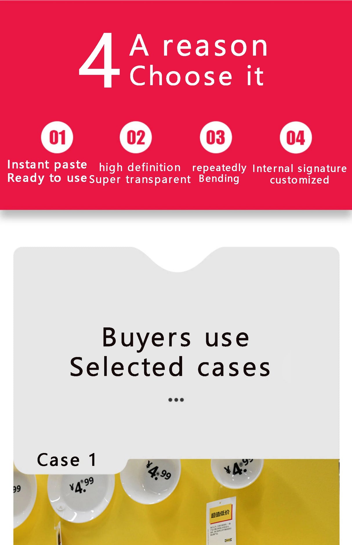 透明アクリル値札ホルダー 衣料品用