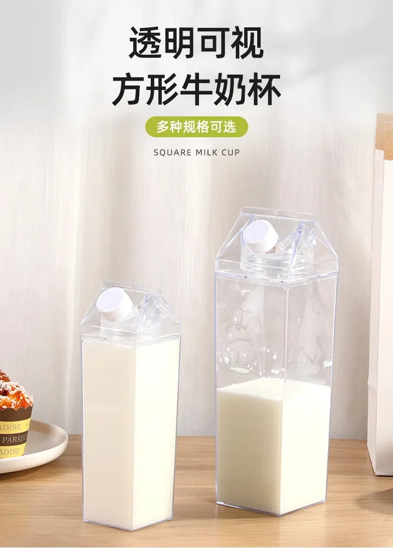 |イベント・ノベルティ用品 | 透明ミルクカートン型ウォーターボトル | 500ml/1000ml