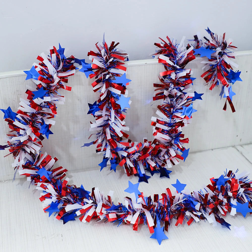 インテリア・イベント装飾 アメリカ国旗カラーパーティー用飾り スパンコール付き