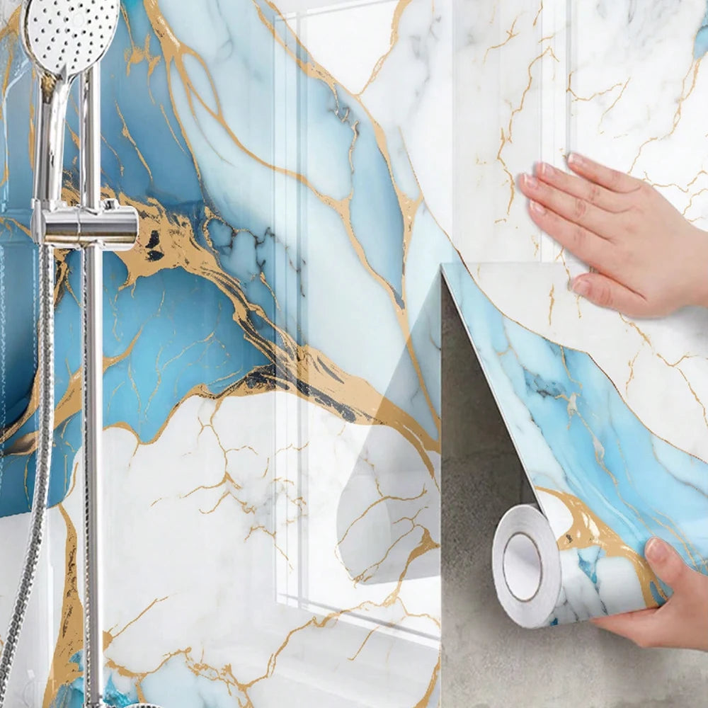 インテリア装飾・DIY 大理石風シート 40c/60c 長さ1M/3M/5M 防水・防カビ・耐火