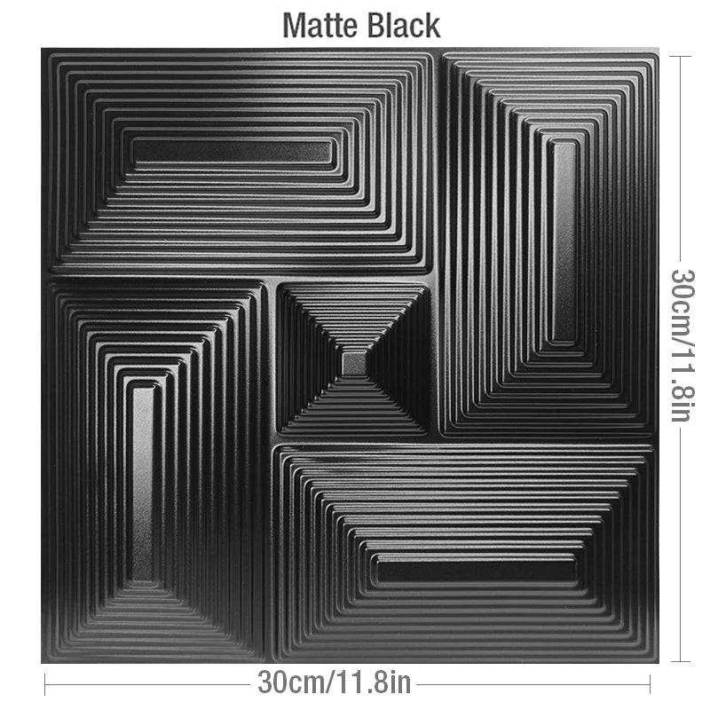 DIY用 3D幾何学柄 石膏壁面風ステッカー 12pcs 難燃性・防水性素材