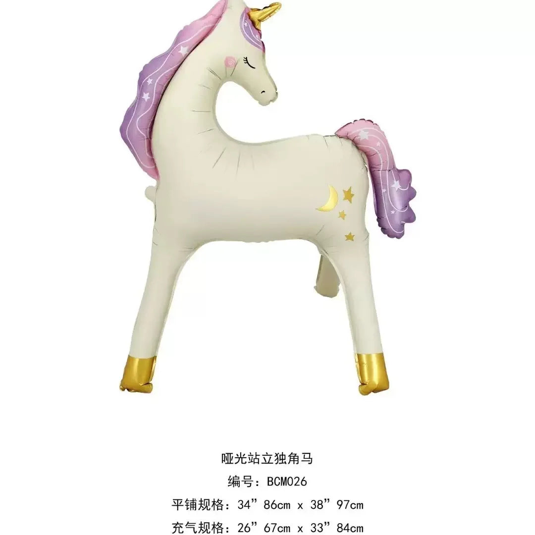 ユニコーン木製馬誕生日パーティーバルーン