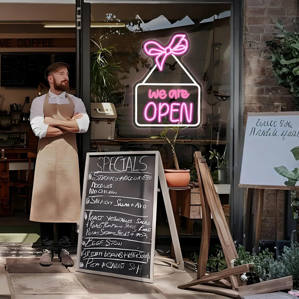 WE ARE Open ネオンサイン(ネオン看板)LEDライトト