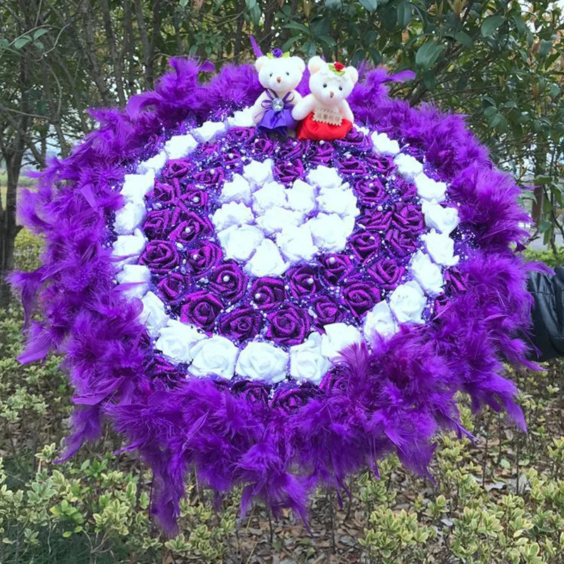 パーティー・インテリア装飾|キラキラ光るローズ・ブーケ用花材(長さ約27㎝)