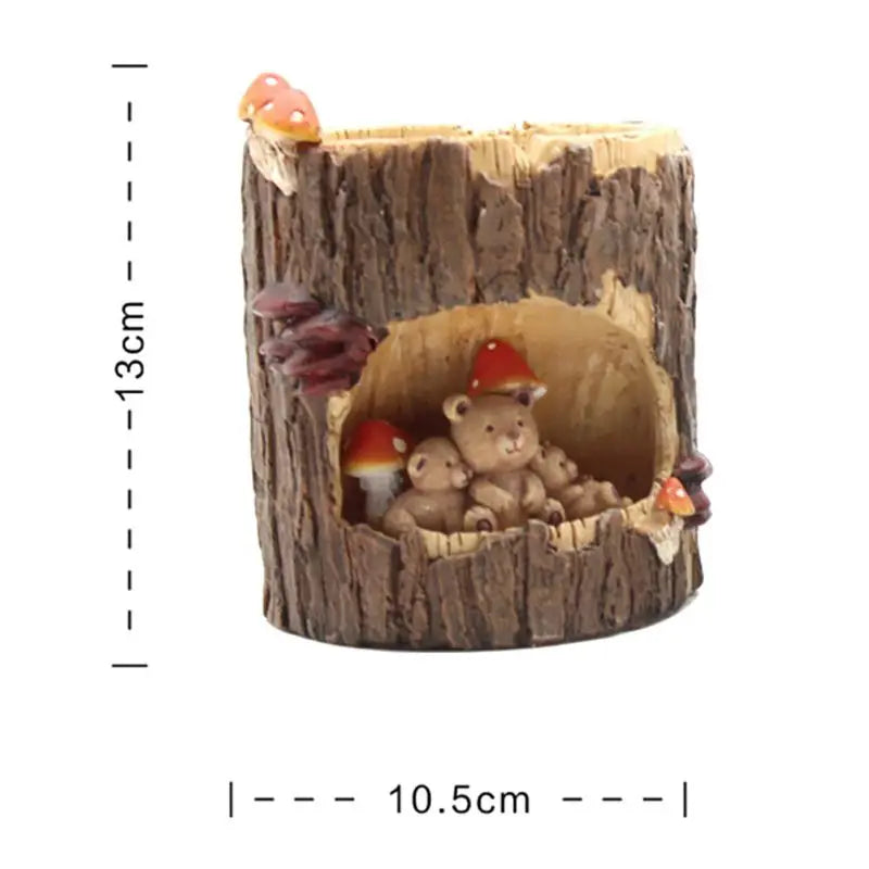 かわいい小動物ファミリーハリネズミクマカエルの置物樹脂植木鉢ホームガーデンデスクトップ植木鉢多肉植物盆栽植物デコ