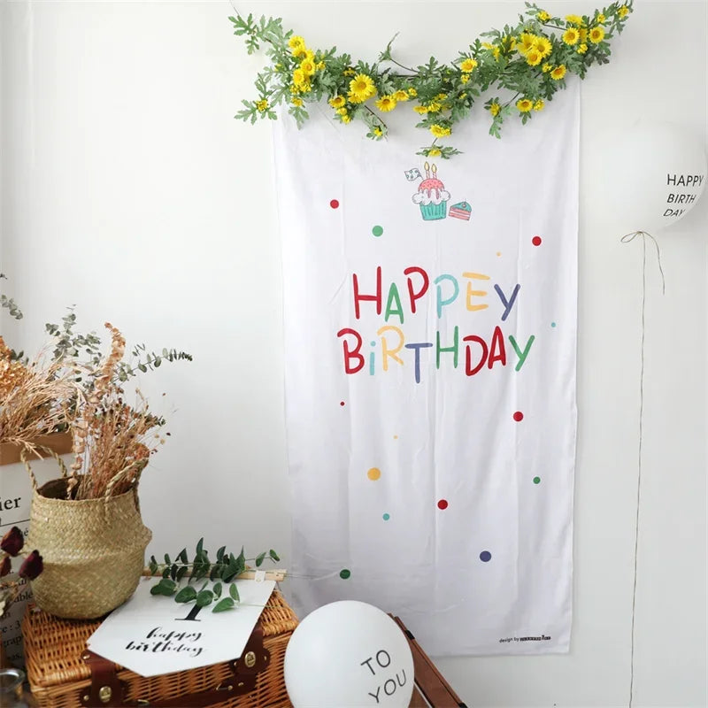 パーティー装飾 布製バースデー用 壁面バナー 誕生日会用