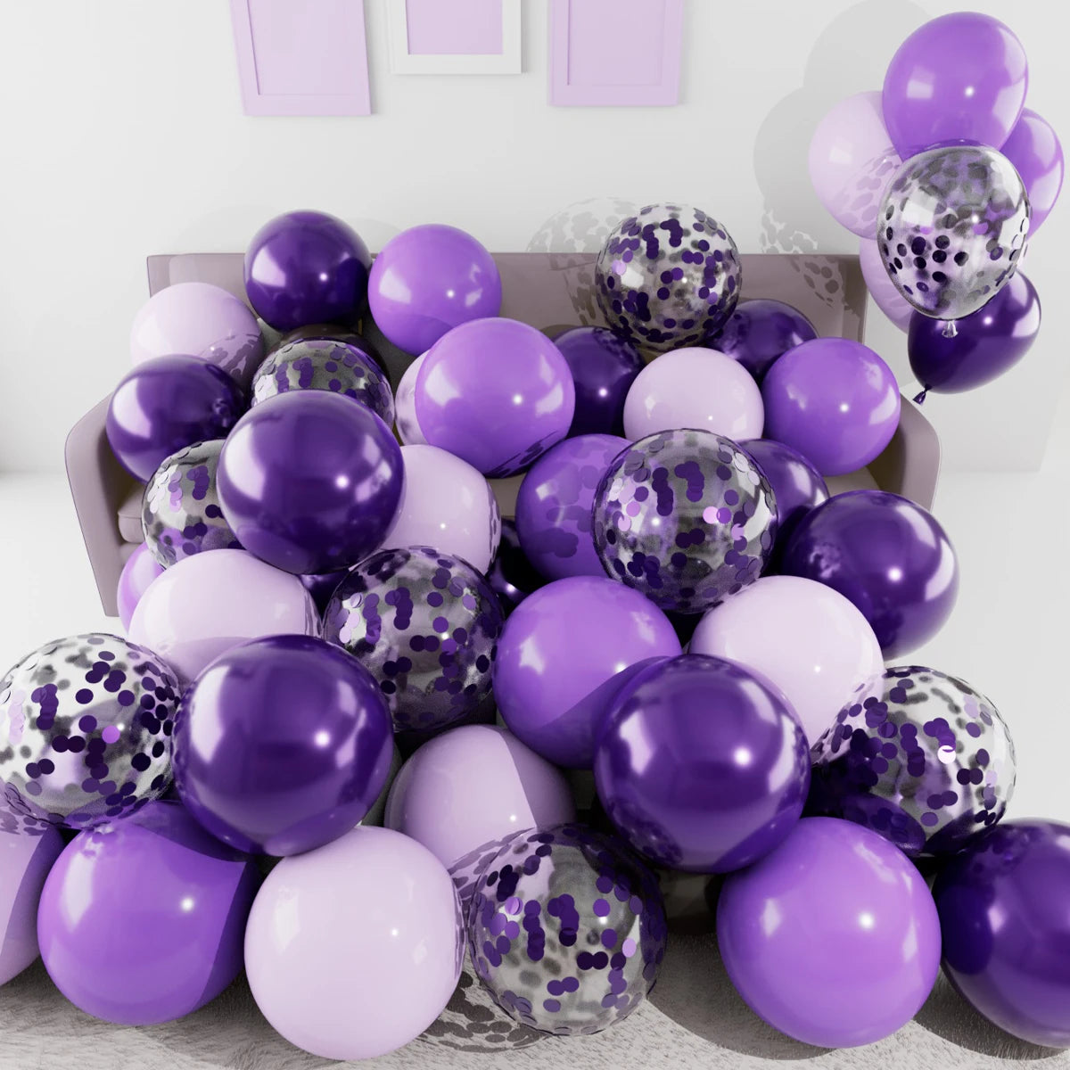 イベント・クリスマス装飾|ゴールドコンフェッティ&メタリックバルーンセット