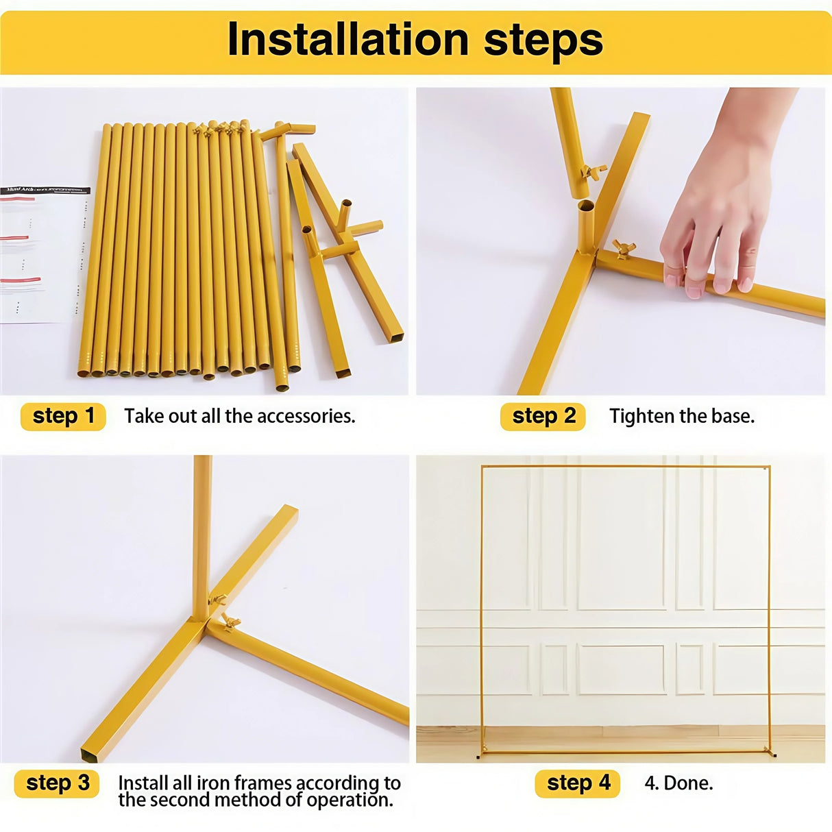 イベント・パーティー装飾 メタル製スクエア型デコレーションフレーム 3サイズ展開