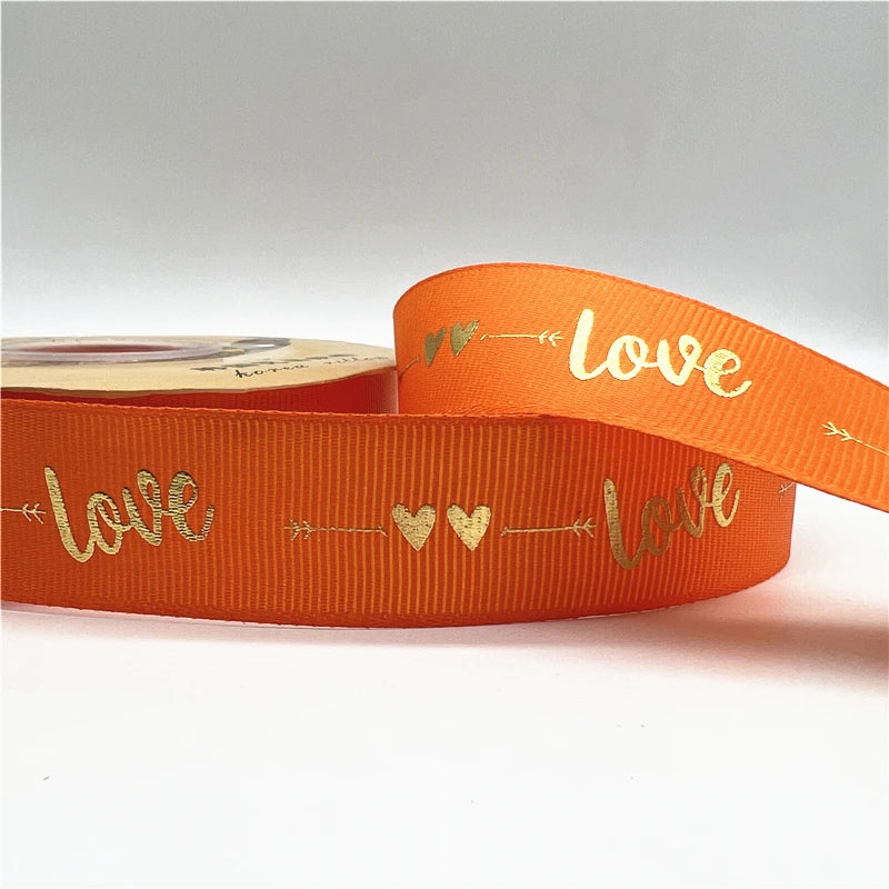 グログラン LOVEリボン 25mm 幅 5ヤード