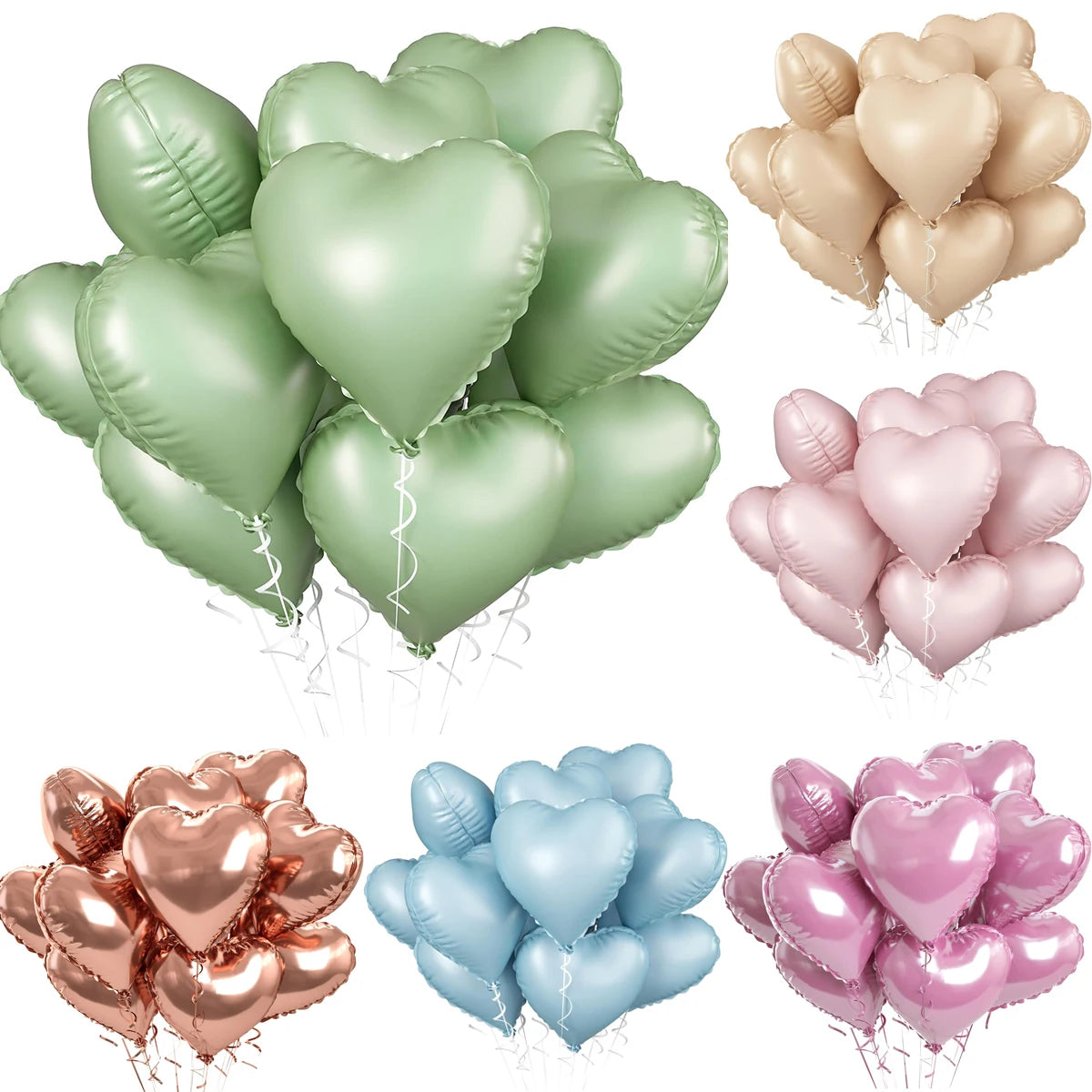 イベント・バルーン装飾 | ハート型ホイルバルーンセット| 10個