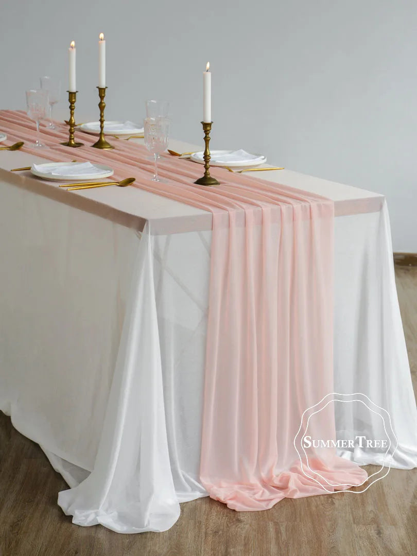 インテリア・パーティ装飾 | シアー生地テーブルランナー| 幅34cm/74cm