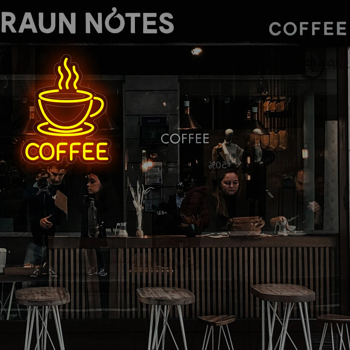 COFFEE LEDネオンサイン(ネオン看板) イエロー