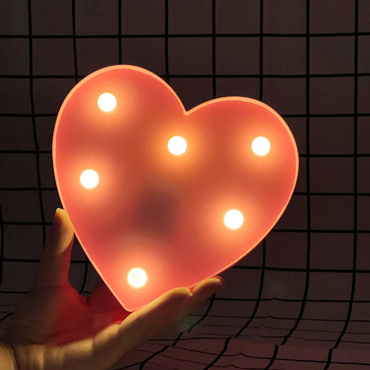 【LED装飾】LEDライト・デコレーションライト(ハート/数字/アルファベット)22cm ハート16cm