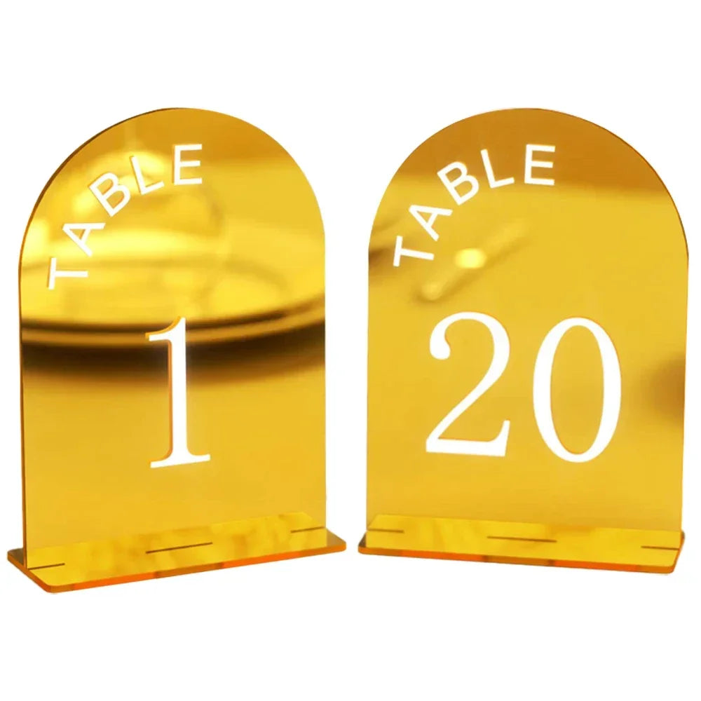 イベント・結婚式装飾|アクリルゴールドミラーウェディングテーブルナンバー